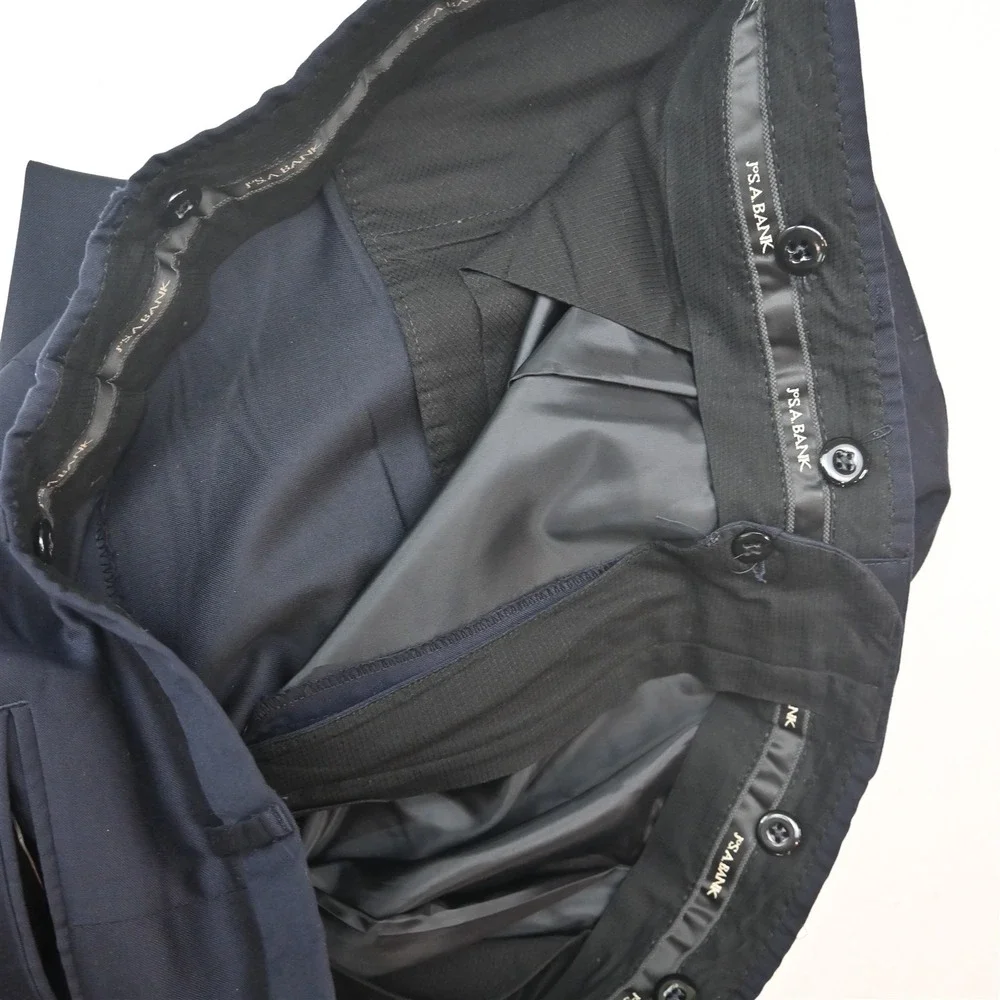 Jos A Bank 50S 44x29 Navy Blue 100% Wool Gordon Mens Jacket Pants Suit